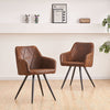 2X Dining Chairs Set Faux Suede Leather/Velvet Padded Metal Legs Armchair Home