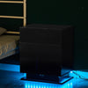 2/3 Drawers High Gloss Front Bedside Table Cabinet LED Nightstand Black/White