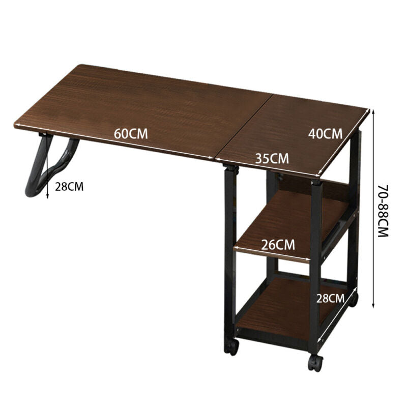 Adjustable Mobile Laptop Table Notebook Desk Sofa Bed Tray Computer StorageShelf