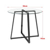 Compact Round Glass Dining Table & 2/4 Chairs Set Kitchen Room Home Furniture UK