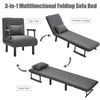 Folding Sofa Bed 3in1 Convertible Recliner Chair Linen Upholstered Seat w/Pillow