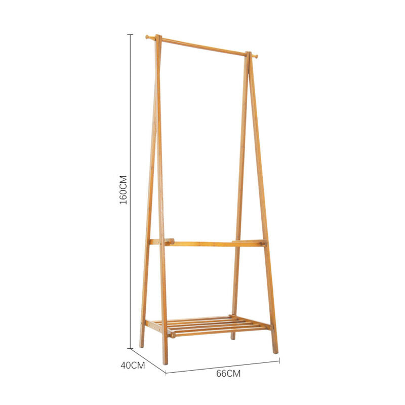 Home Nature Bamboo Clothes Rail Racks Coat Clothes Hanger Wardrobe Clothes Rail