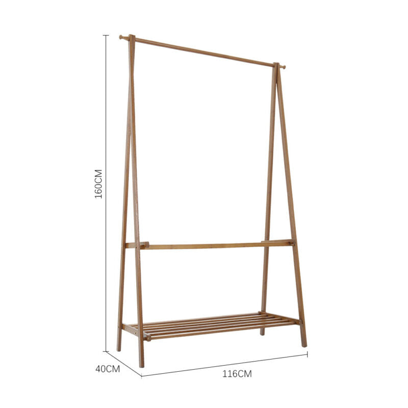 Home Nature Bamboo Clothes Rail Racks Coat Clothes Hanger Wardrobe Clothes Rail
