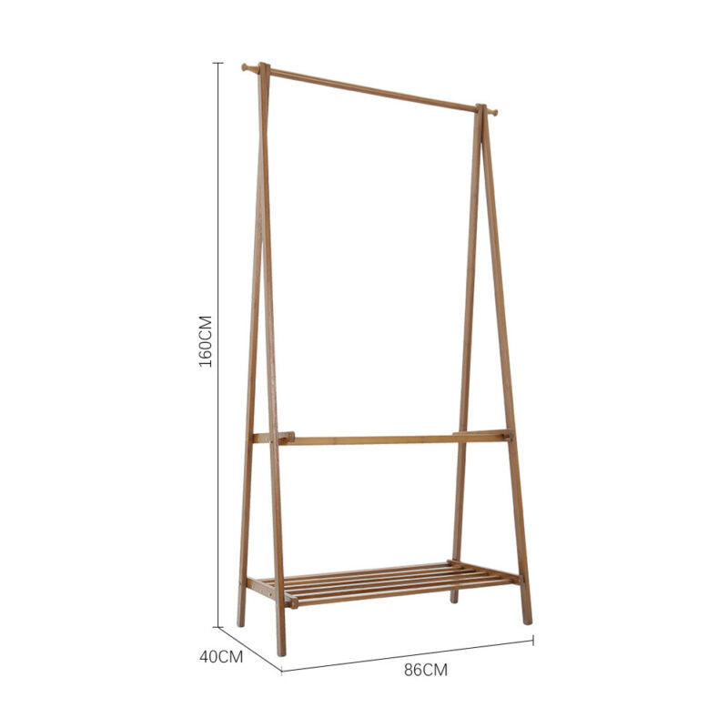 Home Nature Bamboo Clothes Rail Racks Coat Clothes Hanger Wardrobe Clothes Rail