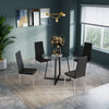 Compact Round Glass Dining Table & 2/4 Chairs Set Kitchen Room Home Furniture UK