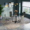 Compact Round Glass Dining Table & 2/4 Chairs Set Kitchen Room Home Furniture UK