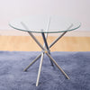 Round Glass Dining Table 4 Chairs Chrome Legs Home Kitchen Shop Office Furniture