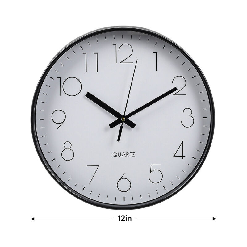30cm Modern Wall Clock Dinner Vintage Home Office Dining Room Glass Face Clocks