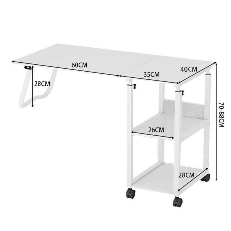 Adjustable Mobile Laptop Table Notebook Desk Sofa Bed Tray Computer StorageShelf