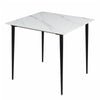 White / Grey Rectangle Dining Table Sintered Stone Top Metal Legs Dining Room