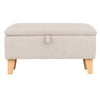Rectangle Fabric Ottoman Storage Chest Padded Footstool Pouffe Chair Bench Trunk