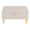 Rectangle Fabric Ottoman Storage Chest Padded Footstool Pouffe Chair Bench Trunk