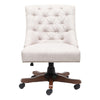 Retro Computer Desk Chair Velvet/Linen Lift Swivel Chair Home Office Button Back