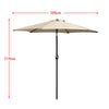 2/2.5/2.7/3M Patio Parasol Sunshade Garden Umbrella Outdoor Canopy Tilt Crank
