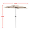 2/2.5/2.7/3M Patio Parasol Sunshade Garden Umbrella Outdoor Canopy Tilt Crank