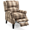 Recliner Sofa Armchair Fireside Push Back Recliner Chair w/ Footrest & Wood Legs