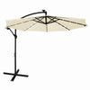 Mondeer 3M Garden Banana Parasol Cantilever Parasol Crank Handle with Solar LED