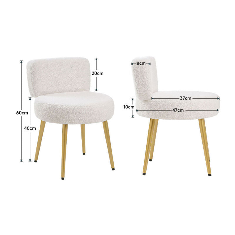 Makeup Stool Soft Pouffe Medium Backrest Dressing Table Vanity Chair Padded Seat