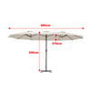 4.6M Cantilever Parasol Garden Banana Sun Umbrella Manual Rocker Shade Canopy UK