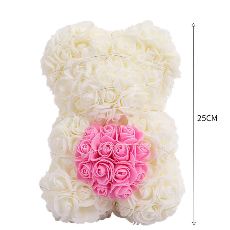 LED FOAM ROSE BEAR ARTIFICIAL FLOWER ROSE TEDDY BEAR DOLL FADDISH LOVE GIFT BOX