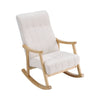 Solid Wood Frame Rocking Chairs Shell Back Rocker Sofa Cashmere Cushion Armchair