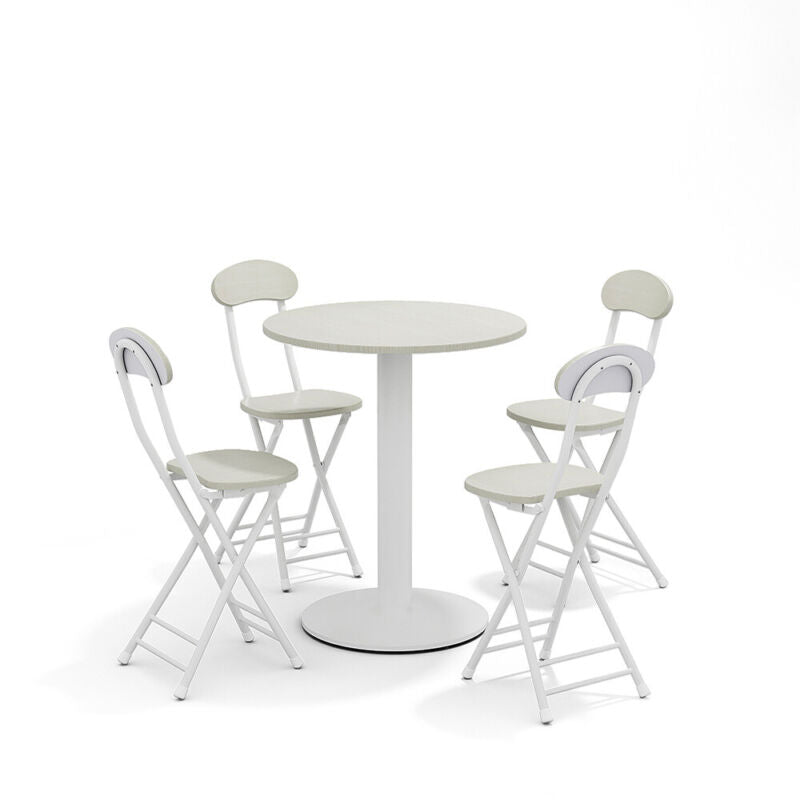 Breakfast Bar Table & 2/4 Folding Stool Chairs Set Kitchen Dining Room Furniture