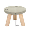Small Linen Footstool Foot Rest With Wooden Legs Pouffe Kids Seat Round/Square