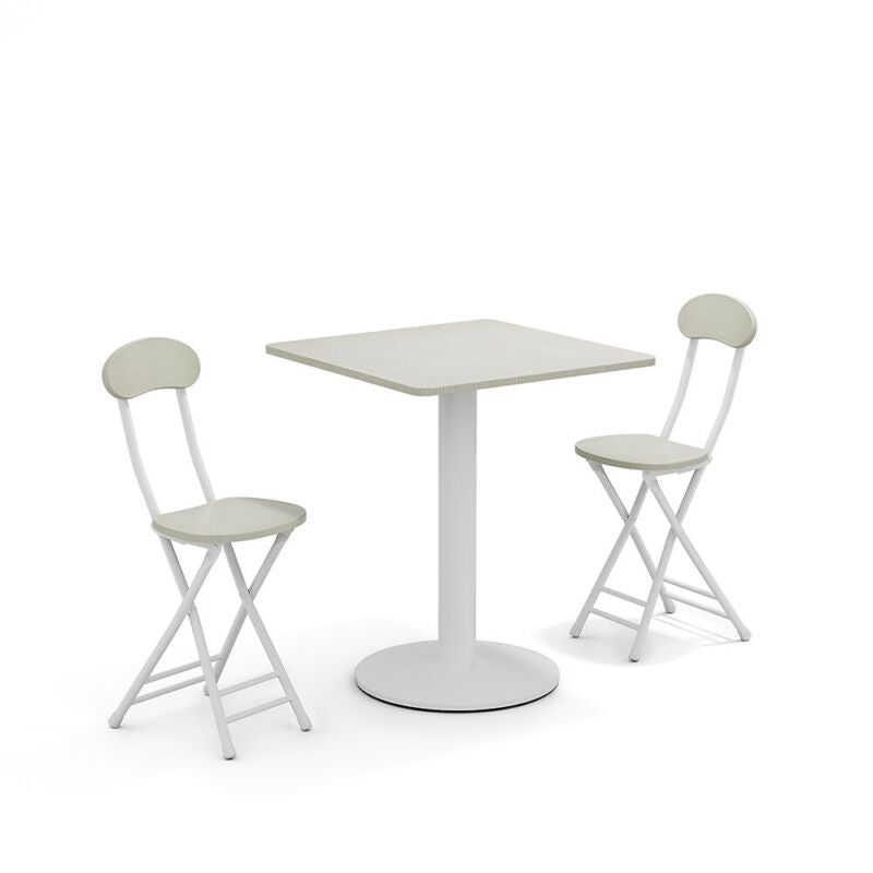 Breakfast Bar Table & 2/4 Folding Stool Chairs Set Kitchen Dining Room Furniture