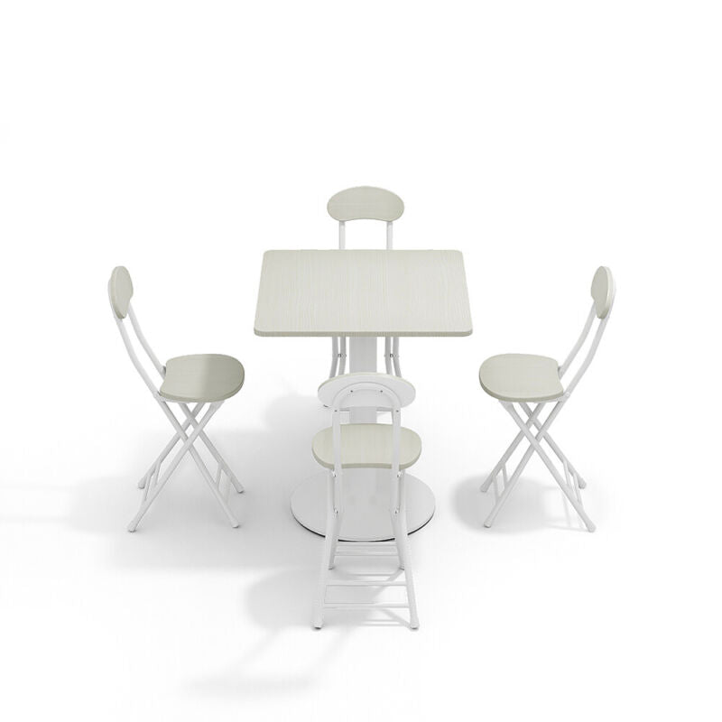 Breakfast Bar Table & 2/4 Folding Stool Chairs Set Kitchen Dining Room Furniture