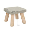 Small Linen Footstool Foot Rest With Wooden Legs Pouffe Kids Seat Round/Square