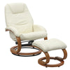 Faux Leather Recliner Chair Lounge Armchair Sofa W/ Foot Stool Metal Base Chairs