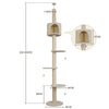 Floor to Ceiling Cat Tree 220-260cm Climbing Tower with Scratching Post Condo