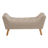 Chenille Bed End Side Chaise Lounge Sofa Window Seat Arm Bench Wooden Leg Chair