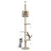 Floor to Ceiling Cat Tree Tower Climbing Activity Center with Condo 220-260cm