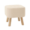 Square Footstool Upholstered Padded Stool Pouffe Seat Chairs Sturdy Wooden Legs