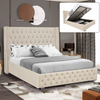 Ottoman Bed Small Double King Size Storage Gas Lift Up Velvet Bed Frame Bedroom