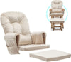ONPNO Replacement Velvet Cushions 5PCS Set for Glider Rocking Chair and Stool