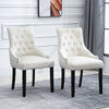 1/2/4/6 Dining Chairs Armchair High Back Linen/Velvet Upholstered Wood Legs Home