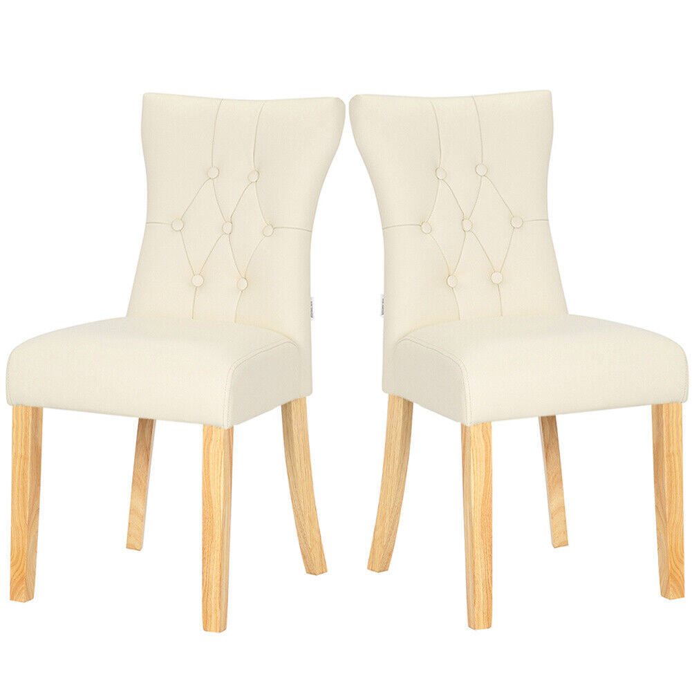 Set of 2 4 Dining Chair Faux Leather Padded Chair Kitchen Restaurant Dinner Seat