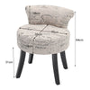 Velvet Makeup Vanity Stool Chair Padded Seat w/ Wooden Legs Dressing Table Stool