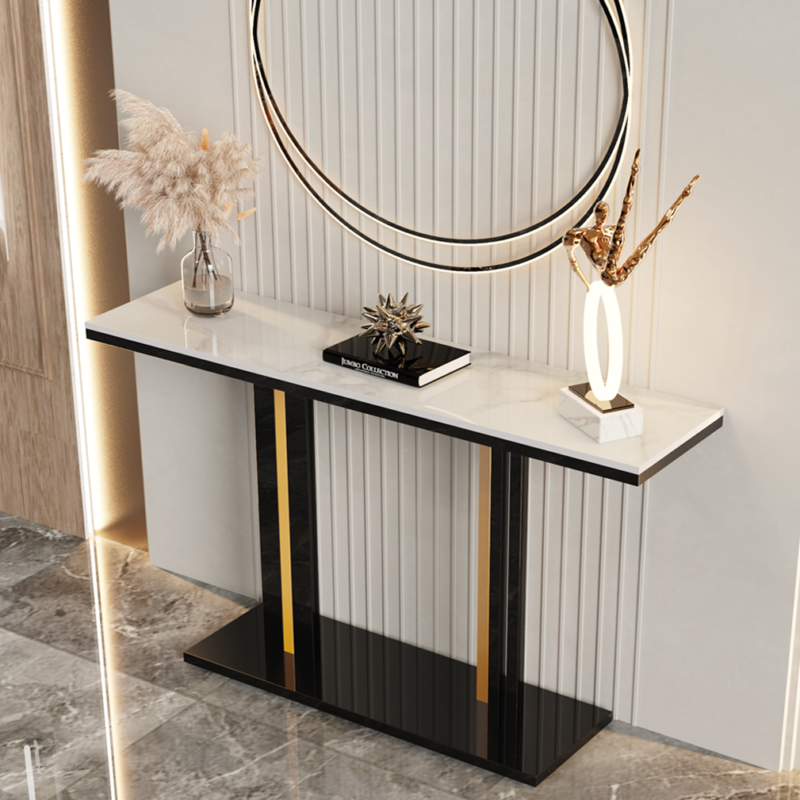 Large Slim Marble Console Table Hallway Foyer Wall Side Table Window Sill Table