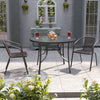 2/4/6 Seater Black Bistro Set Garden Patio Furniture Table Chairs w/Parasol Hole