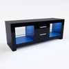 TV RGB LED Entertainment Unit Cabinet Stand Living Room Set Gloss Doors Modern