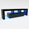 TV RGB LED Entertainment Unit Cabinet Stand Living Room Set Gloss Doors Modern