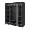 Mondeer Grey/Black Canvas Wardrobe Storage Organiser Hanging Rail Fabric