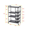 3/4Tier Kitchen Trolley on Wheels Drawer Baskets Rolling Cart Storag Rack Handle
