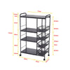 Rolling Kitchen Cart Storage Trolley Shelves & Basket Cookware Stand Holder Rack