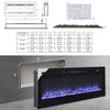 36 40 50 60" Electric Fireplace 12 Color LED Insert/Wall Mounted Heater Timer UK