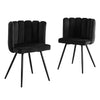 Modern Home Dining Chairs Soft Velvet Petal Backrest Dresser Chair Grey / Pink