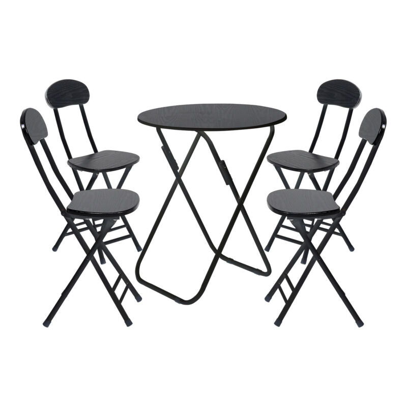 Kitchen Breakfast Bar Round Folding Table 2/4 Chairs Dining Room Space Saver UK